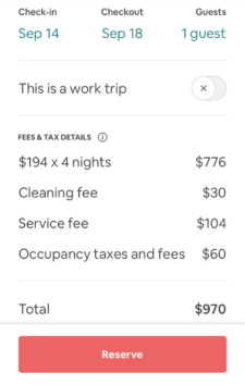 Airbnb fees