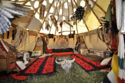 inside teepee