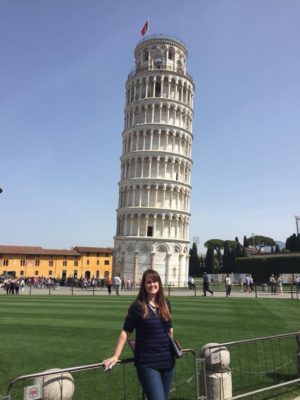 Tanya at Leaning Tower of Pisa