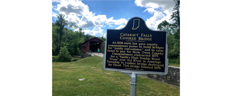 covered bridge sign