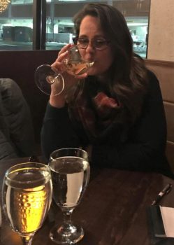 tanya drinking wine