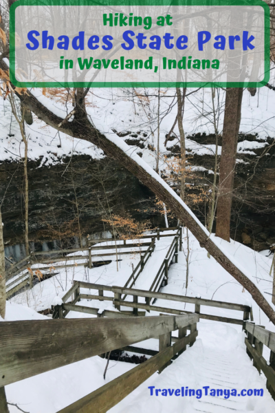 Follow Traveling Tanya as she enjoys a solo hike through a majestic, snow covered trail at Shades State Park in Indiana.