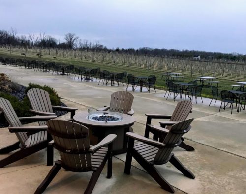 seating by the vineyards