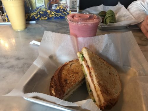 sandwich and smoothie