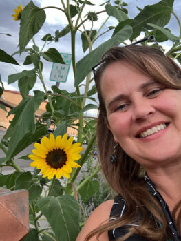 Tanya with sunflower