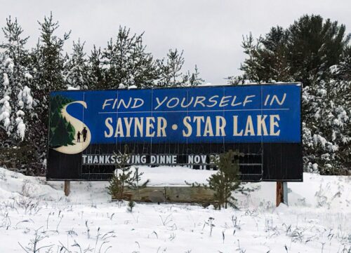 sayner star lake sign