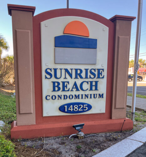 sunrise beach condos sign