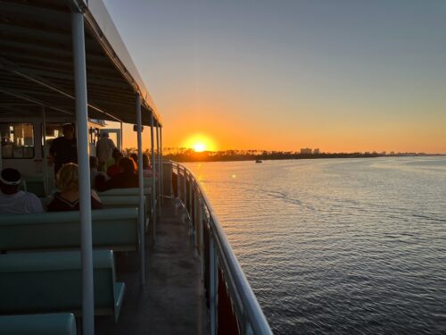 sunset from boat