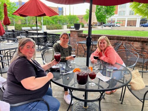 drinking on the patio