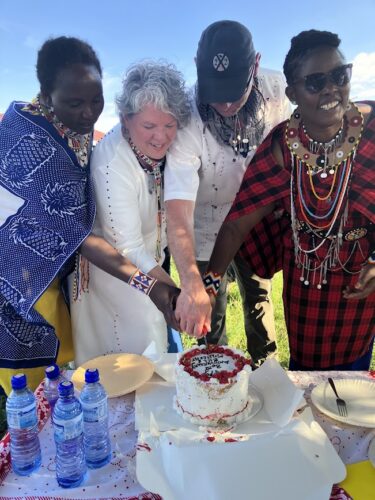 cutting cake