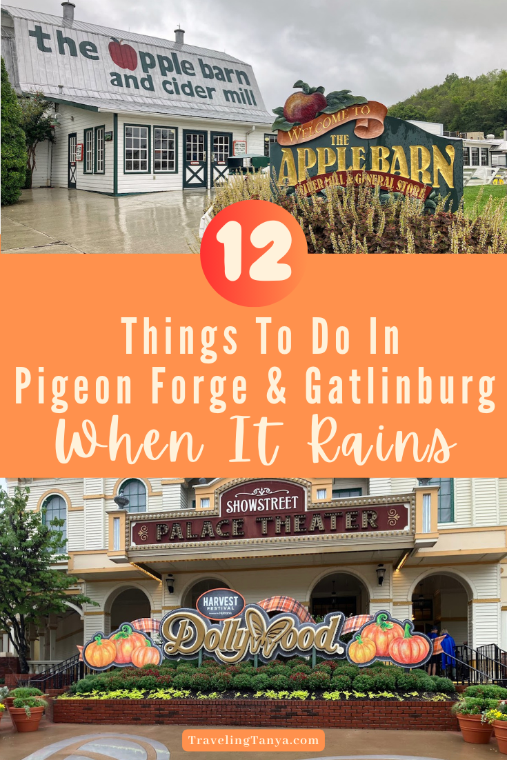 Don't let bad weather ruin your vacation! Here are 12 things to do in Pigeon Forge and Gatlinburg when it rains.