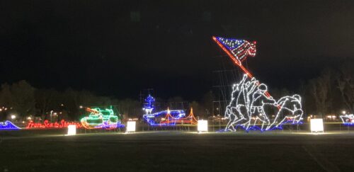 patriotic light display