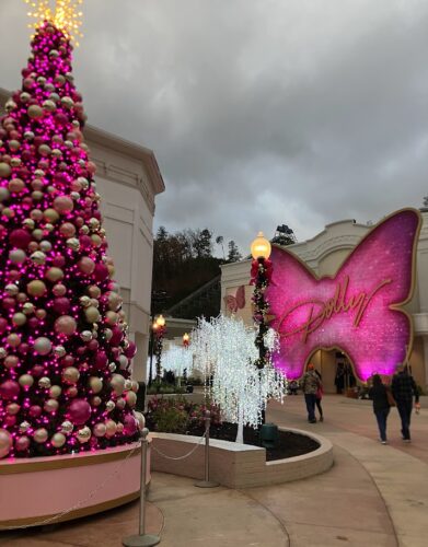 pink tree and butterfly